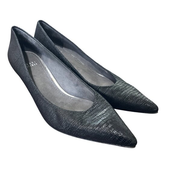 Stuart Weitzman Black Textured Kitten Heels Womens Shoes Size 9 - Picture 1 of 9